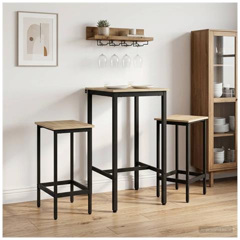Sgabello da bar 2 pz Rovere Sonoma 40 x 32 x 64 cm - Foto 2