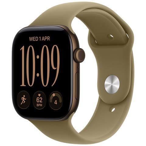 Watch Series 12 GPS + Cellular, cassa 42 mm in alluminio color bronzo scuro con cinturino Sport oliva - S /M - Foto 1