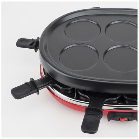 RP360 Raclette multifunzione 8 persone, rotante a 360°, Pietra naturale, piastra rimovibile 8 teglie antiaderenti e spatole - Foto 6