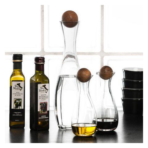 Set olio e aceto Oval oak con tappo sferico in legno - Foto 6