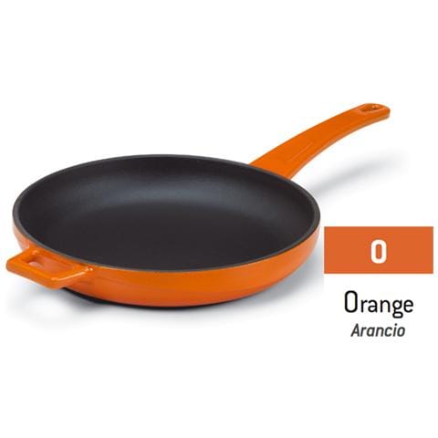 Padella In Ghisa Bicolore Con Manico Arancio - Diametro Cm 16 - Foto 1