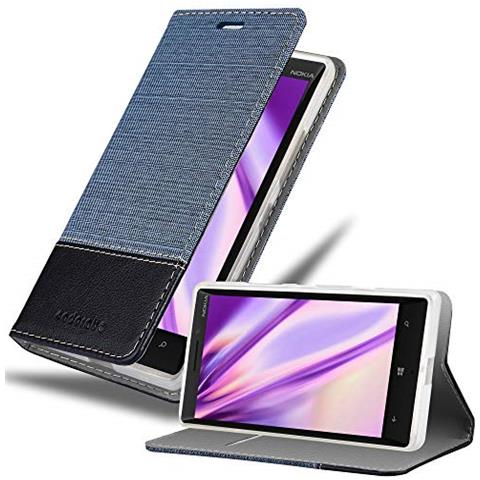 Custodia Compatibile Con Nokia Lumia 929 / 930 In Blu Scuro Nero - Coperchio Protettiva Con Chiusura Magnetica, Funzione Stand E Tasca Per Le Carte - Foto 1