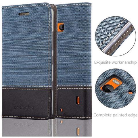 Custodia Compatibile Con Nokia Lumia 929 / 930 In Blu Scuro Nero - Coperchio Protettiva Con Chiusura Magnetica, Funzione Stand E Tasca Per Le Carte - Foto 9
