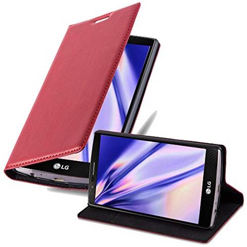 Custodia Compatibile Con Lg G4 / G4 Plus In Rosso Mela - Coperchio Protettiva Con Chiusura Magnetica, Funzione Stand E Tasca Per Le Carte - Foto 1
