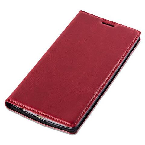 Custodia Compatibile Con Lg G4 / G4 Plus In Rosso Mela - Coperchio Protettiva Con Chiusura Magnetica, Funzione Stand E Tasca Per Le Carte - Foto 2