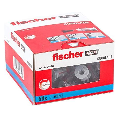 545675 Duoblade, Tasselli Autoforanti Espandenti per cartongesso, 50 Pezzi, Grigio / Rosso - Foto 1