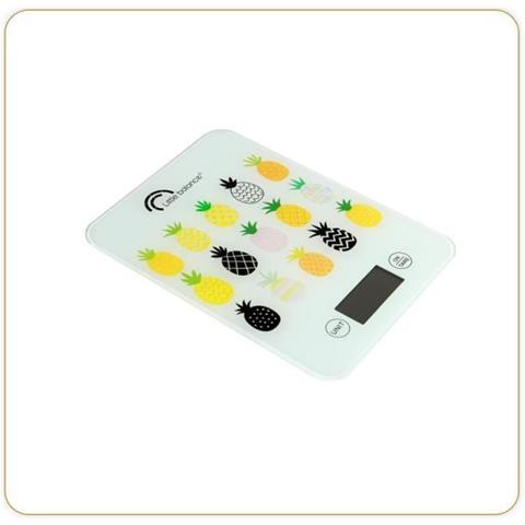 8341 Bilancia Da Cucina Elettronica Sottile - 5 Kg / 1 G - Piano In Vetro Temperato - Extra Piatto - Bd Ananas - Foto 1