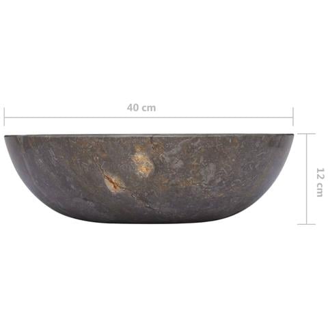 Lavandino Grigio Ø40x12 cm in Marmo - Foto 10