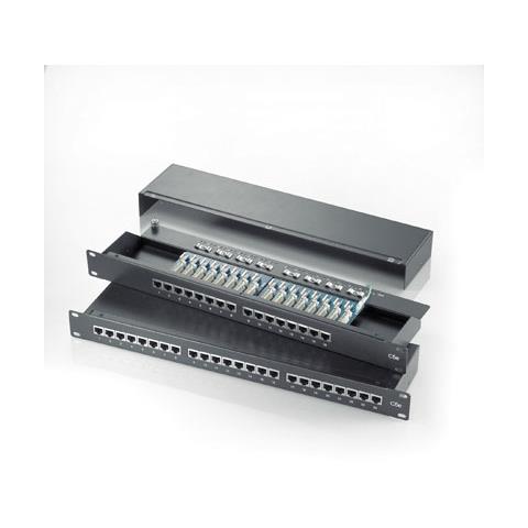 Cat. 5e 19" Patch Panel, 24 Ports, STP black, Nero - Foto 1
