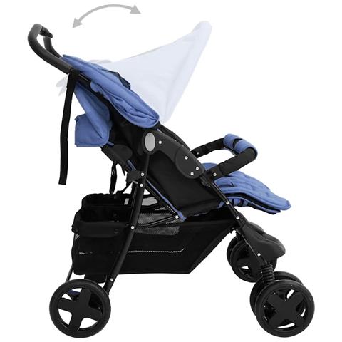 Passeggino Gemellare Blu Marino In Acciaio - Foto 2