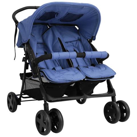 Passeggino Gemellare Blu Marino In Acciaio - Foto 1