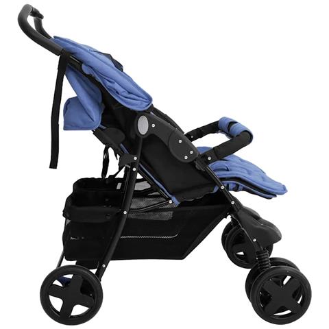 Passeggino Gemellare Blu Marino In Acciaio - Foto 9