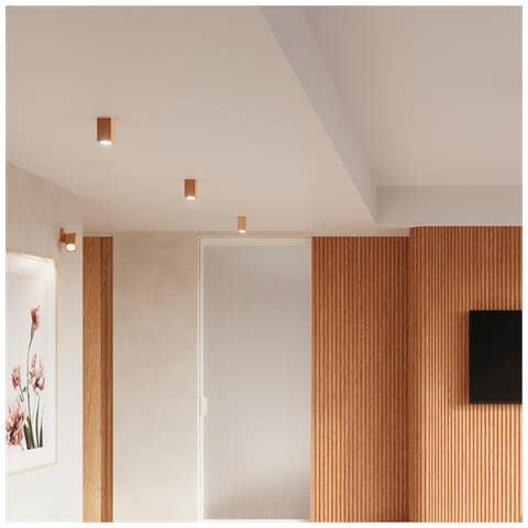 Applique Da Soffitto In Legno Keke 10 Legno 100xø60 Mm Legno - Foto 2