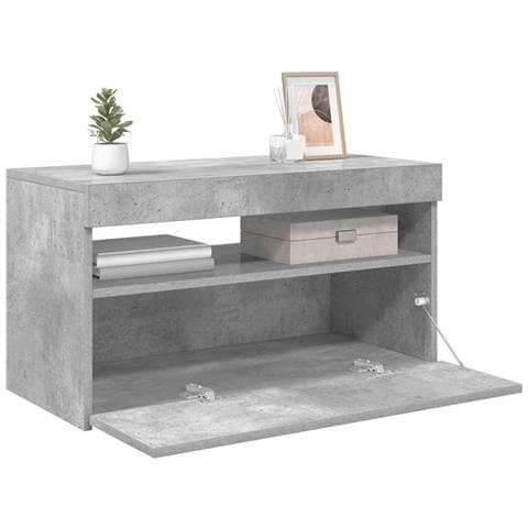 Mobile Porta TV con Luci LED Grigio Cemento 75x35x40 cm - Foto 11