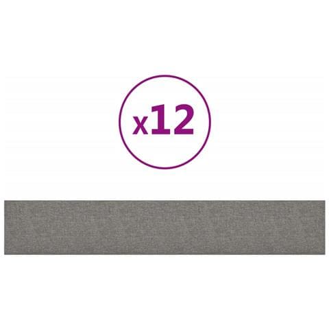 Pannelli Murali 12 Pz Grigio Chiaro 90x15 Cm Tessuto 1,62 M - Foto 1