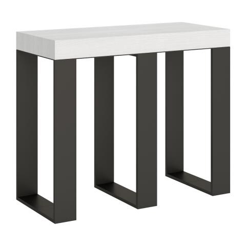 Consolle Allungabile 90x40/300 Cm Sintesi Telaio Antracite - Cemento - Foto 1