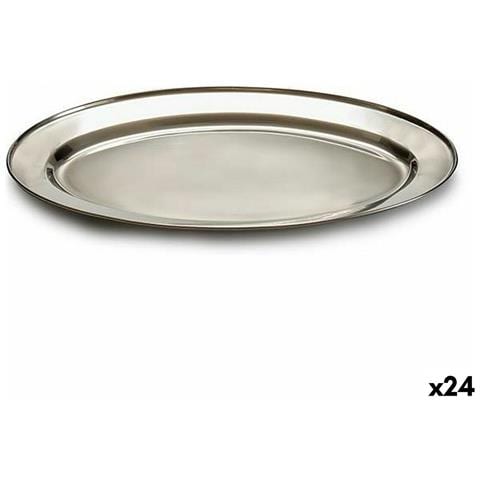 Vassoio Argentato Acciaio Inossidabile 40 X 2,5 X 26,5 Cm (24 Unità) - Foto 1