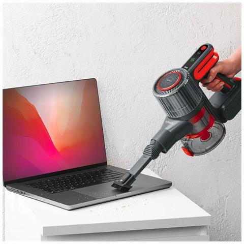 SR550 Aspirapolvere a bastone 2 in 1 Batteria Secco EPA Senza sacchetto Nero, Rosso - Foto 7