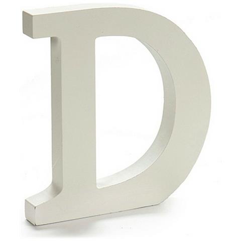 Lettera D Legno Bianco (1,8 X 21 X 17 Cm) (12 Unità) - Foto 2