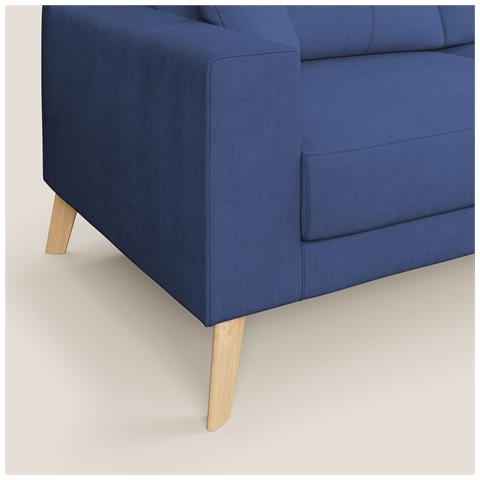 Danish Divano moderno in tessuto morbido impermeabile T02 206 cm blu - Foto 2