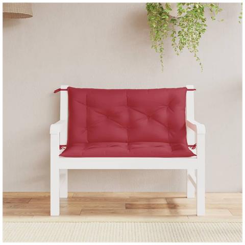 Cuscini Per Panca 2 Pz Rosso Vino 100x50x7cm In Tessuto Oxford - Foto 1