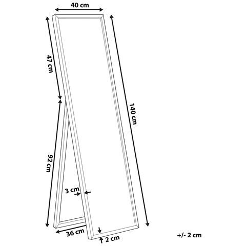 Specchio Da Terra Oro 40 X 140 Cm Brecey - Foto 2
