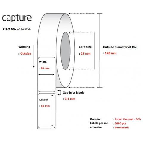 Ca-lb3085 Etichetta Per Stampante Bianco - Foto 1