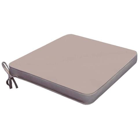 Cuscino Quadrato In Poliestere Impermeabile E Sfoderabile 40x40 Cm Per Sedia - Tan - Foto 1