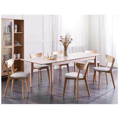 Tavolo Da Pranzo Allungabile Legno Chiaro 180/240 X 90 Cm Crosby - Foto 1