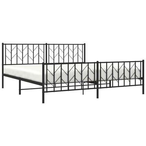 Giroletto Con Testiera E Pediera Metallo Nero 193x203 Cm - Foto 3