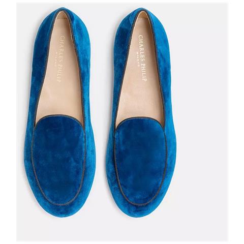 Mocassino In Pelle Blu - Eu42.5/us9.5 - Foto 3