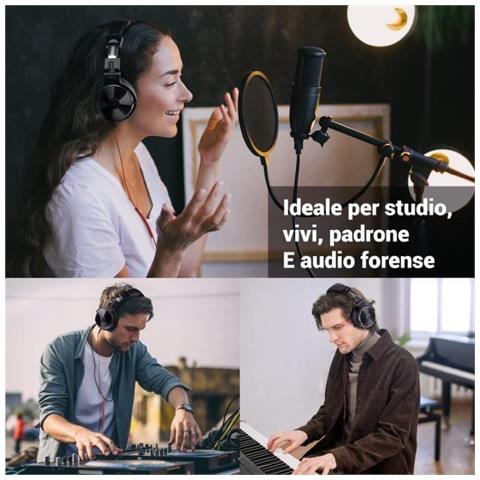Studio Pro 10 Hi-Res Cuffie DJ Cablate c / Shareporte e Microfono - Foto 3