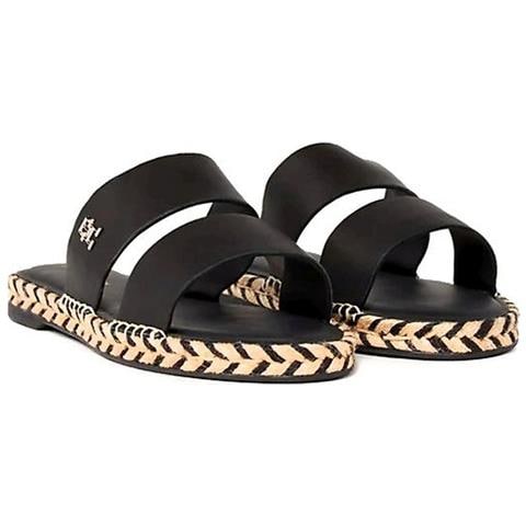 Flat Sandal Sandali Pelle Scarpe Donna Nero Eu 36, Fw0fw07931 Bds - Foto 1