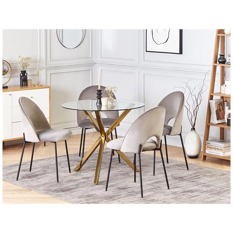 Tavolo Da Pranzo Savoni Oro 90 Cm 90 Cm Vetro Temperato - Foto 1