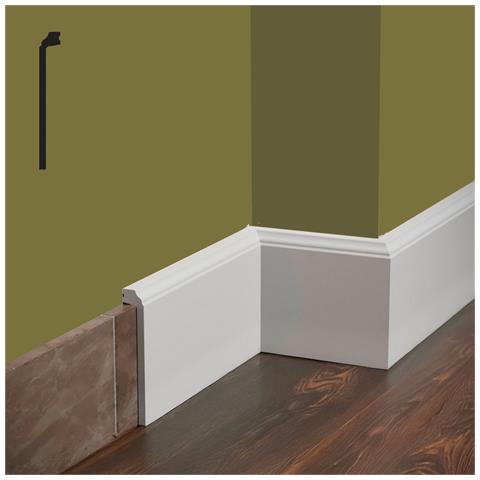 Bancale Da 62,4ml Di Battiscopa Coprimarmo Firenze  In Polimeri Feelingwood-hd 144x23mm - Bianco - Foto 1