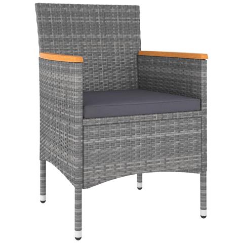 Set Divani Da Giardino 5 Pz In Polyrattan Grigio - Foto 3