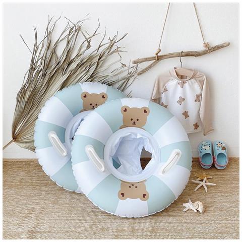 Galleggiante Per Bambini Rotondo Con Maniglie, 60 Cm. 60x60x20 Cm. Colore Bianco - Foto 2