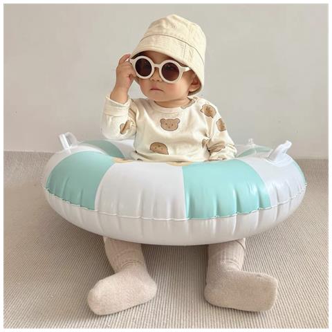 Galleggiante Per Bambini Rotondo Con Maniglie, 60 Cm. 60x60x20 Cm. Colore Bianco - Foto 5