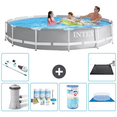 Piscina Fuori Terra - In Giro - 366x76 Cm - Grigio - Include Accessori Coordinati A2129 - Foto 1