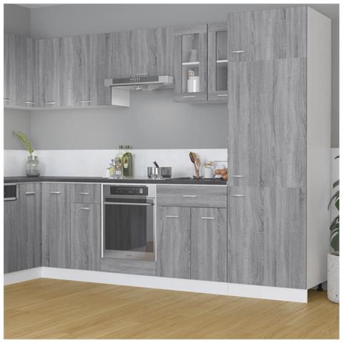 Pensile In Vetro “lyon” Grigio Sonoma 60x31x60 Cm - Foto 2