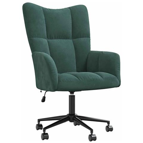 Lusso Casadino -  Sedia Relax Verde Scuro In Velluto - Foto 1