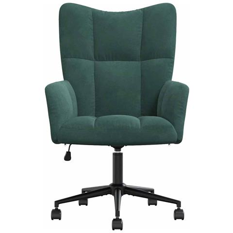 Lusso Casadino -  Sedia Relax Verde Scuro In Velluto - Foto 2