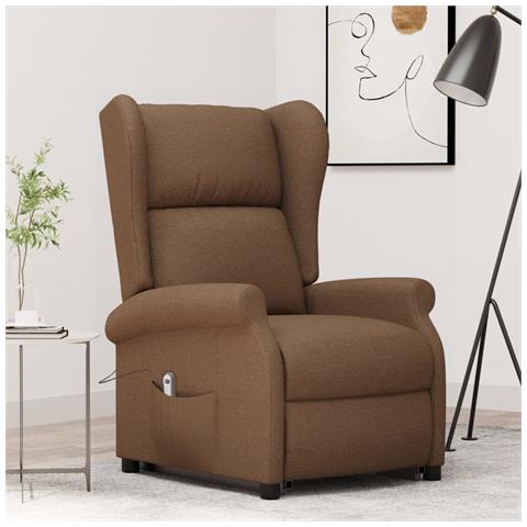 Lusso Casadino -  Poltrona Alzapersona Marrone In Tessuto - Foto 8