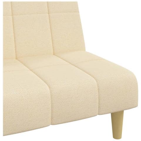 Divano Letto a 2 Posti Crema in Tessuto - Foto 9