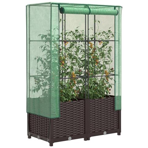 Letto Rialzato con Copertura Serra Effetto Rattan 80x40x138 cm - Foto 2