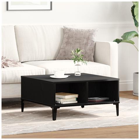 Tavolino da caffè Nero Rovere 60x60x30 cm Legno ingegnerizzato - Foto 2