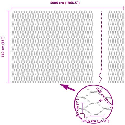 Recinzione esagonale 1.6x50 m in acciaio zincato - Foto 8