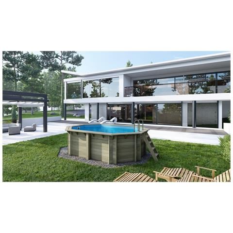 Piscina In Legno Nemo 4.3x3 - H. 1.18 M Fissate Su Calcestruzzo Esistente - Foto 1