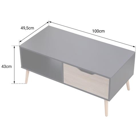 Tavolino Freja Bianco In Stile Scandinavo Con Cassetto - Foto 2