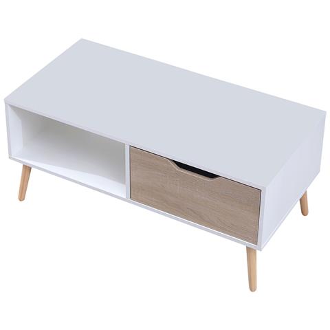 Tavolino Freja Bianco In Stile Scandinavo Con Cassetto - Foto 1